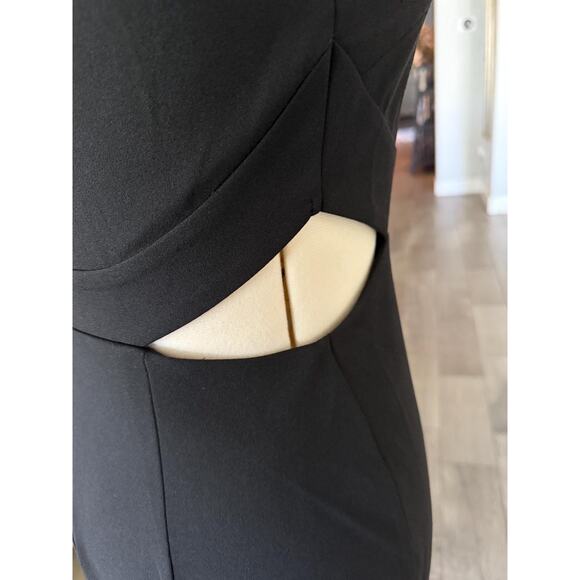 Express Black dress women’s midi dress zipper back sleeveless size large NWT - Picture 3 of 3